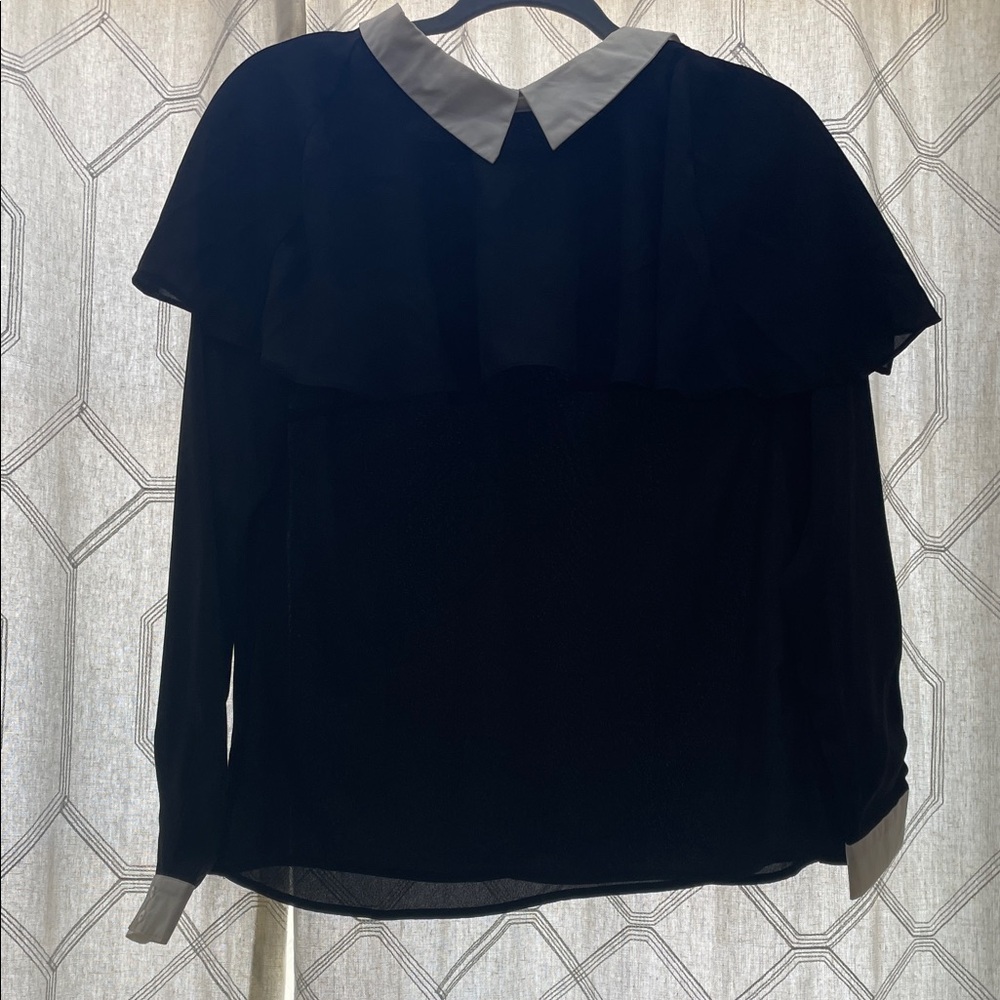 English Factory Black Blouse with White Collar